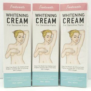 Freebreath Sensitive Parts Whitening Collagen Cream 2.02oz each 3pk EX 07/23 C30